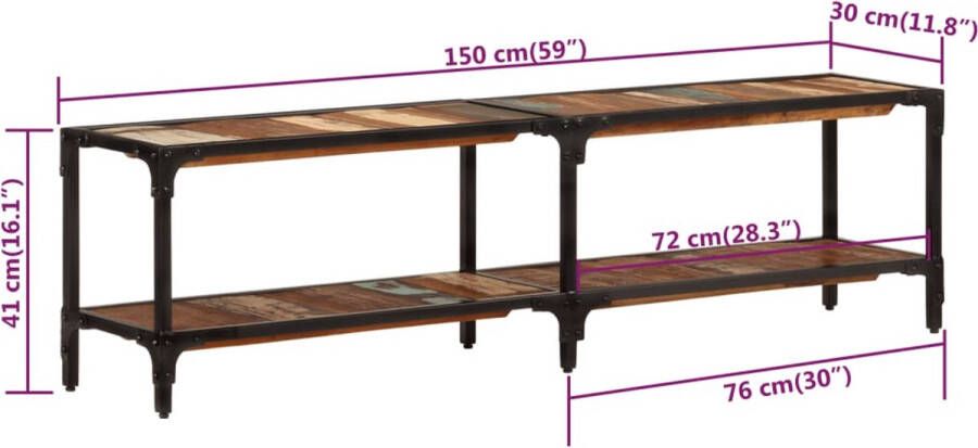 VidaXL -Tv-meubel-150x30x41-cm-gerecycled-hout