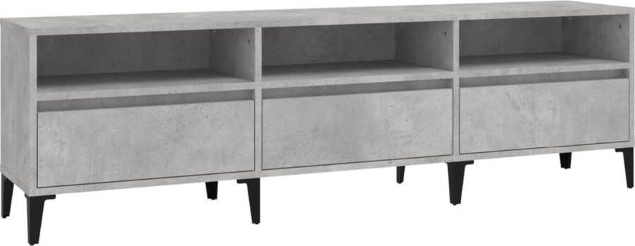 VidaXL -Tv-meubel-150x30x44 5-cm-bewerkt-hout-betongrijs