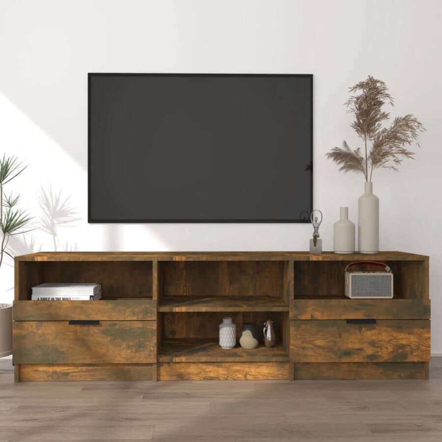 vidaXL Tv-meubel 150x33 5x45 cm bewerkt hout gerookt eikenkleurig