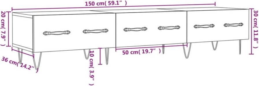 VidaXL -Tv-meubel-150x36x30-cm-bewerkt-hout-gerookt-eikenkleurig