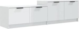 VidaXL Tv-meubel 158 5x36x45 Cm Bewerkt Hout Hoogglans Wit