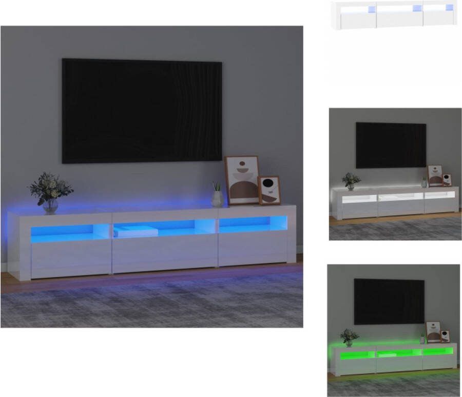 VidaXL TV-meubel 195x35x40cm Hoogglans wit Kast