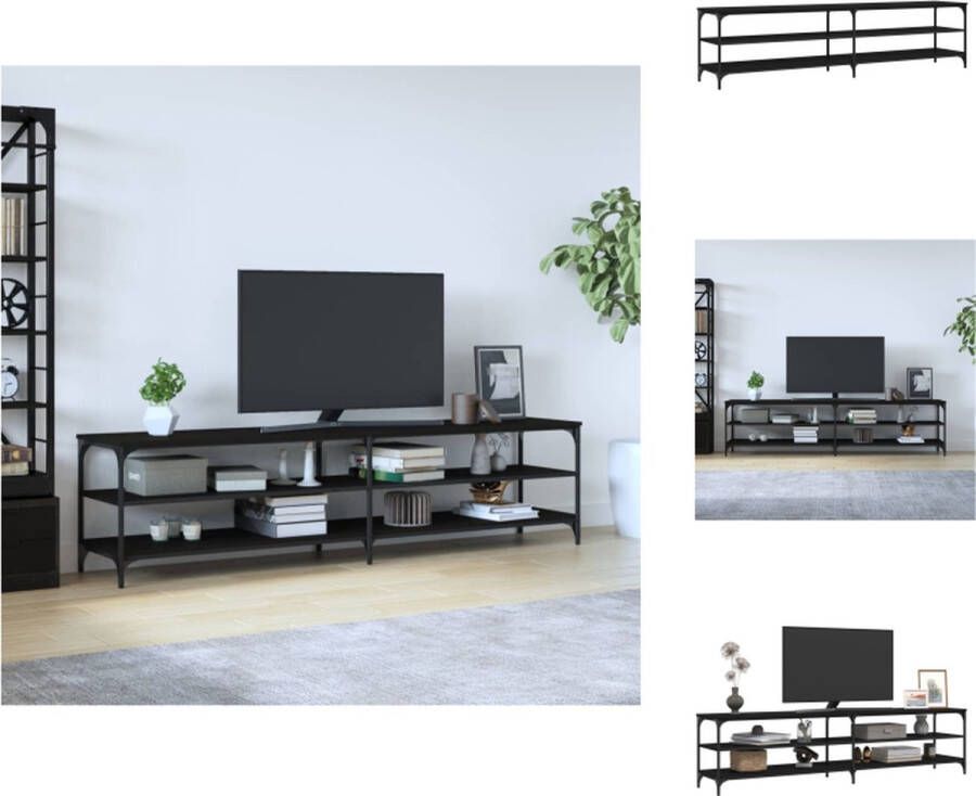 VidaXL Tv-meubel 200 x 30 x 50 cm zwart hout metaal Kast