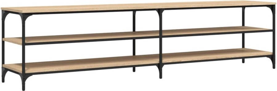 VidaXL -Tv-meubel-200x30x50-cm-bewerkt-hout-metaal-sonoma-eikenkleurig