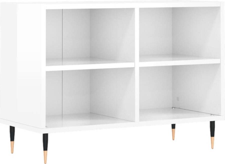 VidaXL -Tv-meubel-69 5x30x50-cm-bewerkt-hout-hoogglans-wit