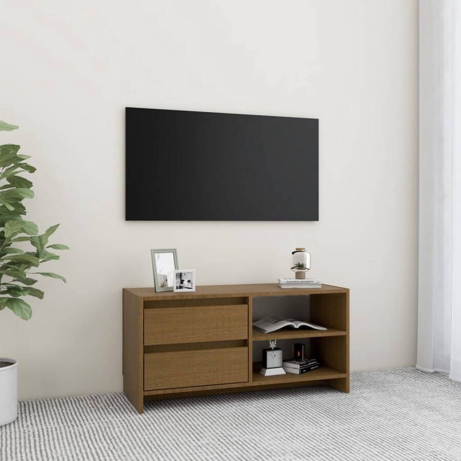 VidaXL -Tv-meubel-80x31x39-cm-massief-grenenhout-honingbruin