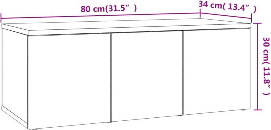 VidaXL -Tv-meubel-80x34x30-cm-bewerkt-hout-bruineikenkleurig