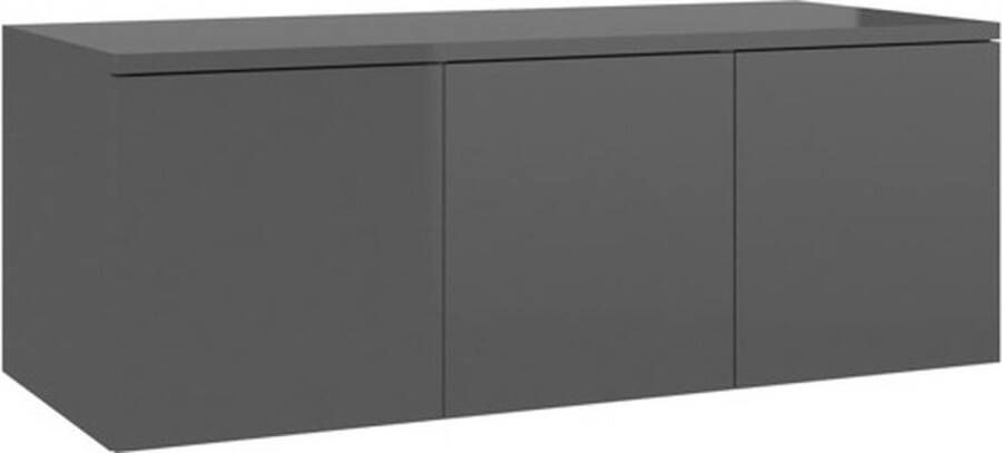 VidaXL Tv-meubel 80x34x30 cm bewerkt hout hoogglans grijs