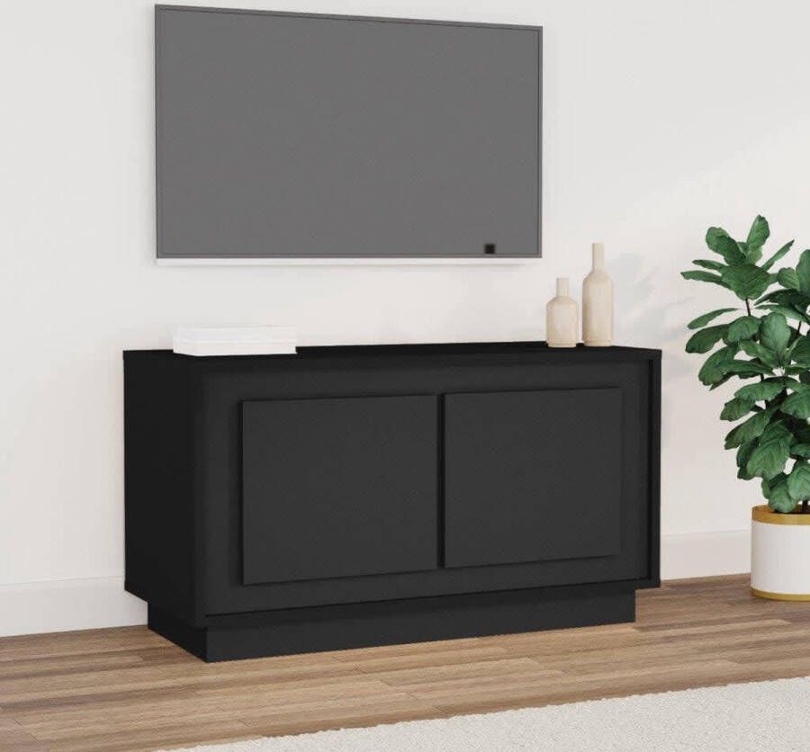 vidaXL Tv-meubel 80x35x45 cm bewerkt hout zwart