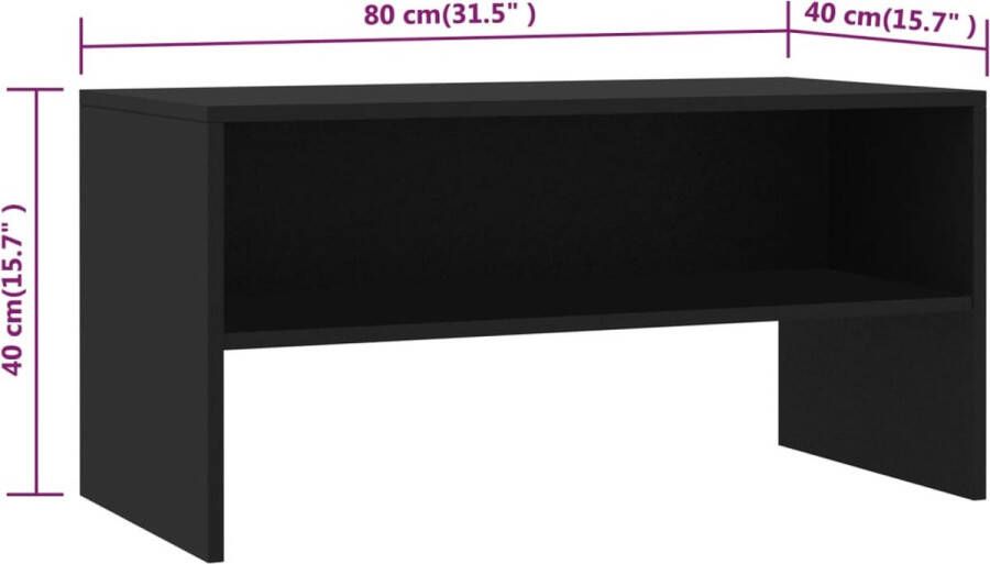 VidaXL Tv-meubel 80x40x40 cm spaanplaat zwart VDXL_800055