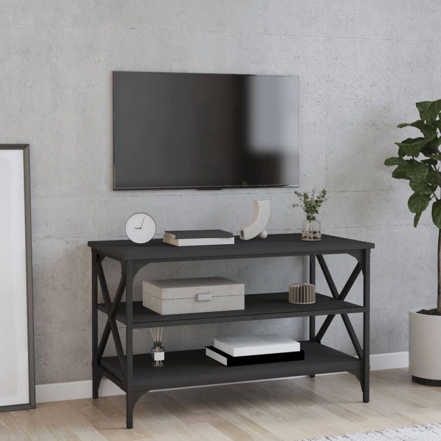 VidaXL Tv meubel 80x40x50 cm spaanplaat zwart