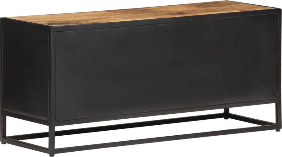 VidaXL -Tv-meubel-90x30x40-cm-ruw-mangohout-en-natuurlijk-riet