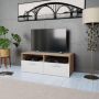 VidaXL Tv-meubel 95x35x36 cm spaanplaat eikenkleurig en wit VDXL_244869 - Thumbnail 2