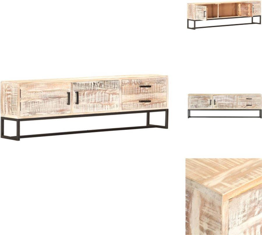 VidaXL Tv-meubel Acaciahout Opbergkast 140x30x45 cm Wit Kast