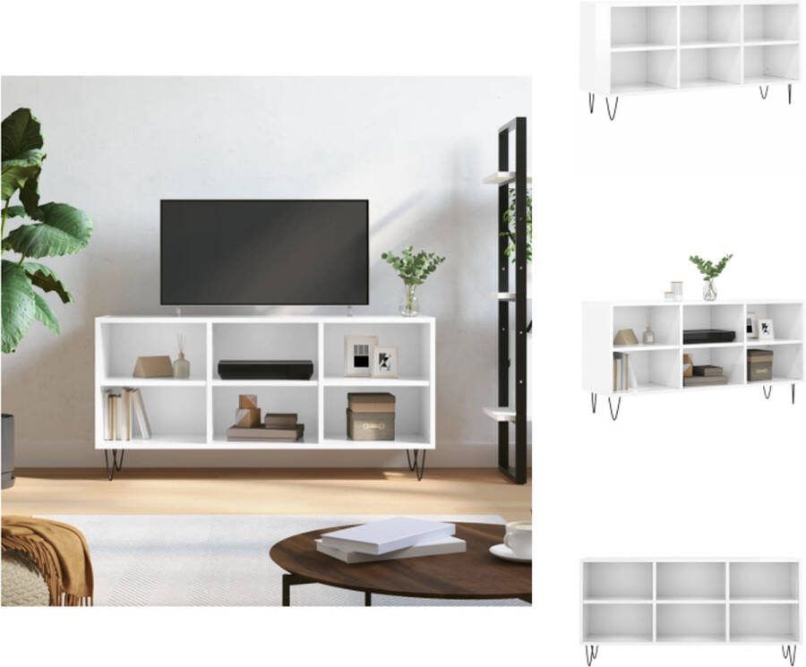 VidaXL TV-meubel Afmetingen- 103.5 x 30 x 50 cm Kleur- Hoogglans wit Kast