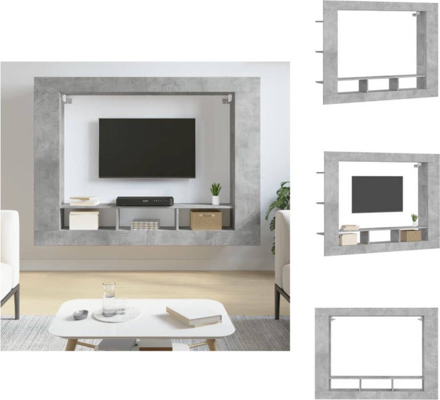 VidaXL Tv-meubel Betongrijs 152x22x113cm Praktisch en trendy design Kast