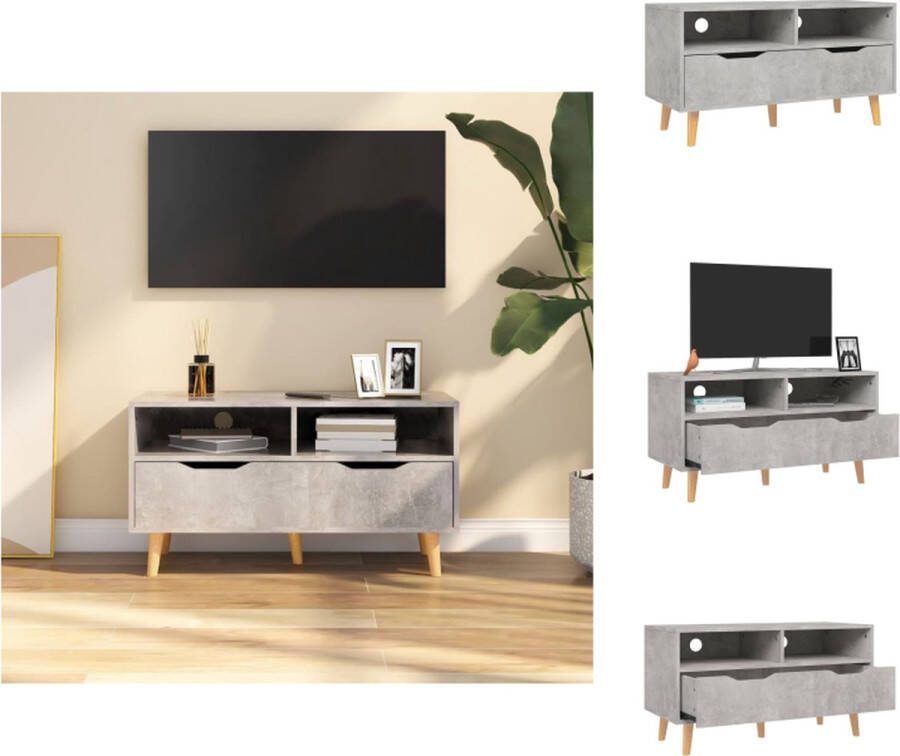 VidaXL TV Meubel Betongrijs 90 x 40 x 48.5 cm Stevig en Stabiel Kast