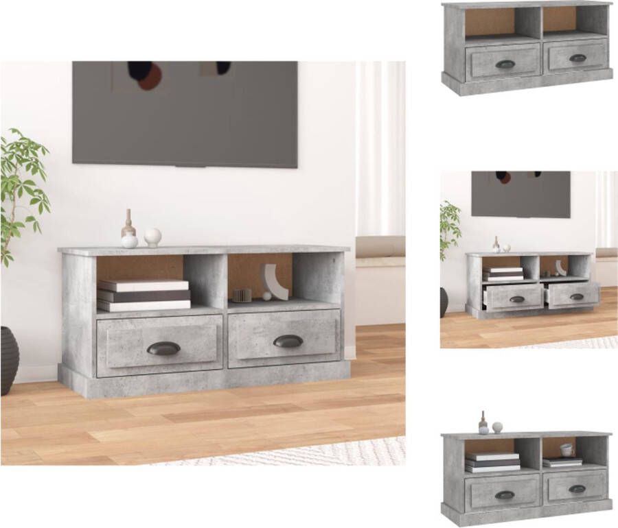 VidaXL TV-meubel Betongrijs 93 x 35.5 x 45 cm Praktisch ontwerp Kast