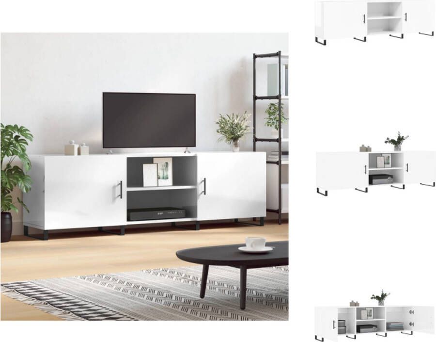 VidaXL TV-meubel Hoogglans wit 150 x 30 x 50 cm (B x D x H) Kast