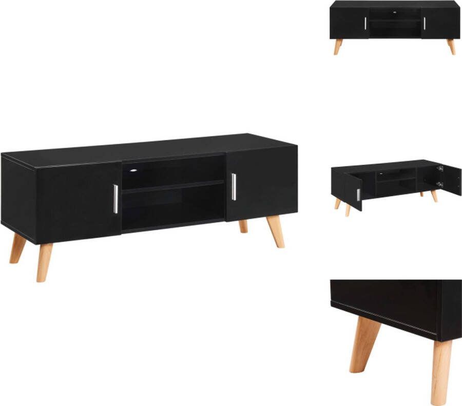 VidaXL TV-meubel Hoogglans Zwart 120 x 40 x 46 cm Opbergkastjes en open schappen Kast