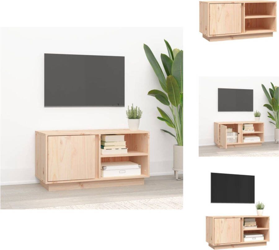 VidaXL Tv-meubel Massief Grenen 80 x 35 x 40.5 cm Rustiek uiterlijk Kast