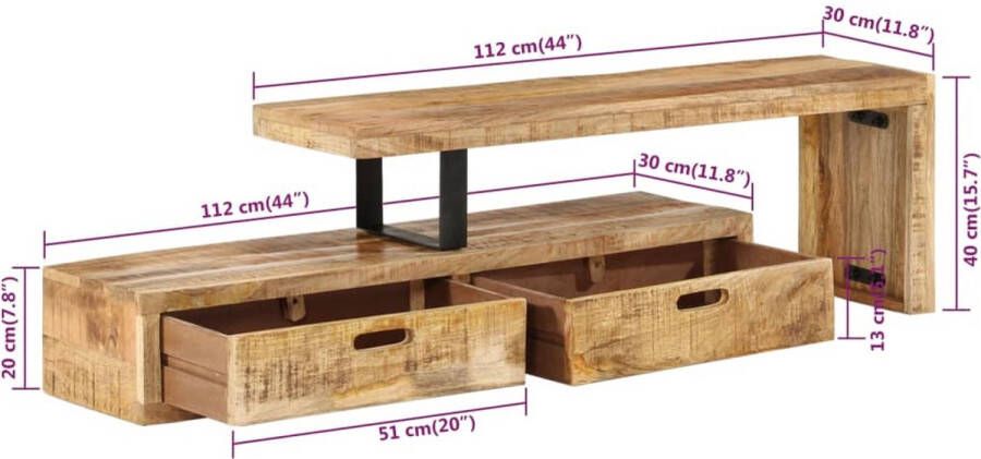 VidaXL -Tv-meubel-massief-mangohout