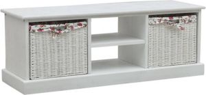 VidaXL Tv-meubel Met 2 Manden Hout Wit