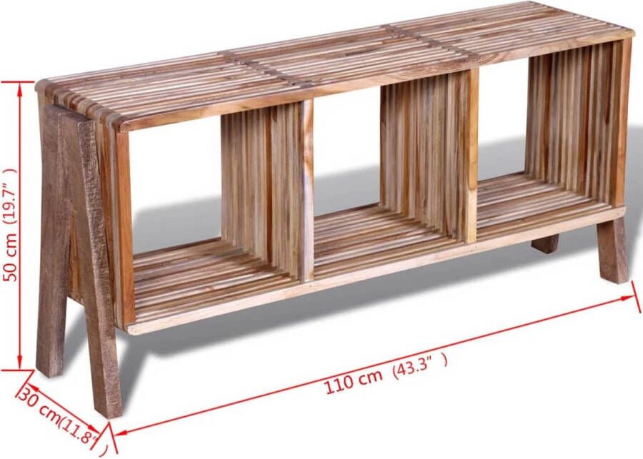 VidaXL Tv-meubel met 3 compartimenten stapelbaar gerecycled teak