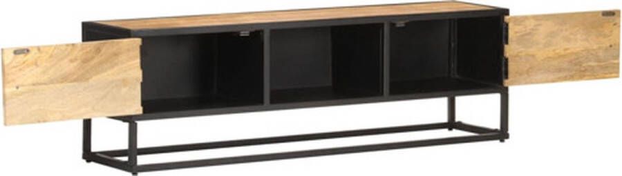 vidaXL Tv meubel met bewerkte deur 130x30x40 cm ruw mangohout