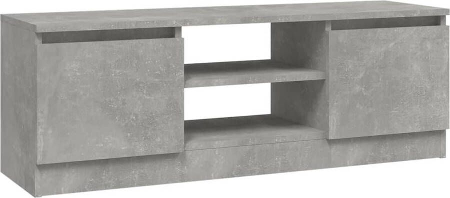 VidaXL -Tv-meubel-met-deur-102x30x36-cm-betongrijs