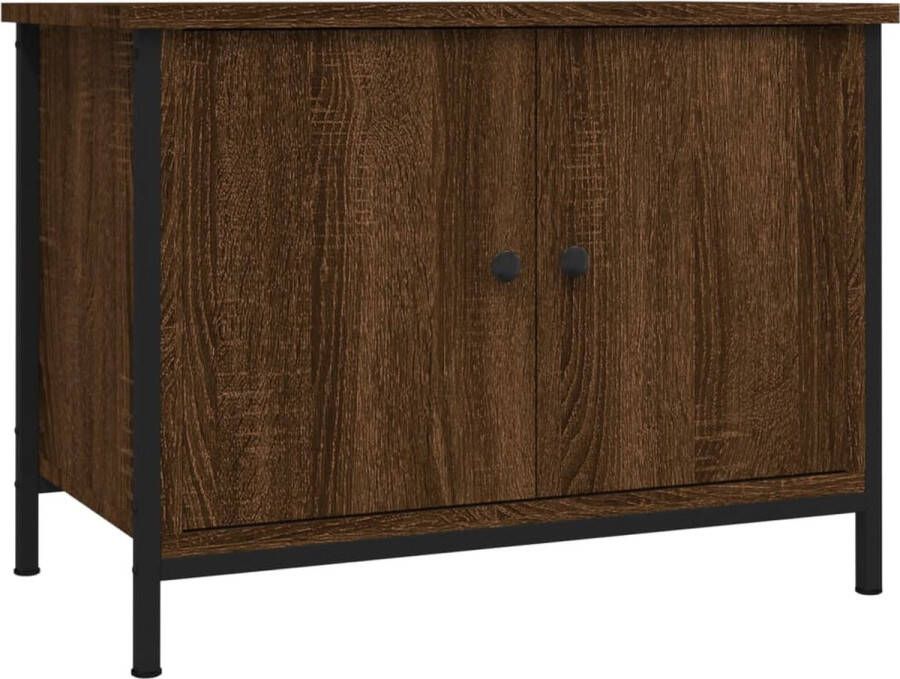 VidaXL -Tv-meubel-met-deuren-60x35x45-cm-bewerkt-hout-bruin-eiken