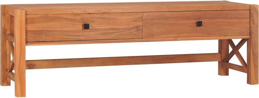 VidaXL -Tv-meubel-met-lades-120x40x45-cm-massief-teakhout