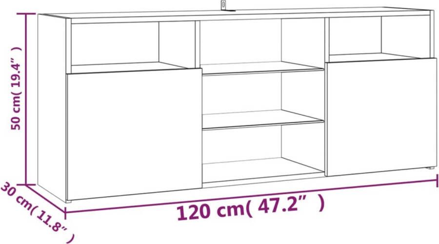 VidaXL -Tv-meubel-met-LED-verlichting-120x30x50-cm-grijs-sonoma-eiken