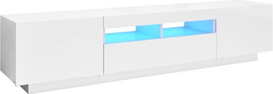 VidaXL -Tv-meubel-met-LED-verlichting-180x35x40-cm-hoogglans-wit