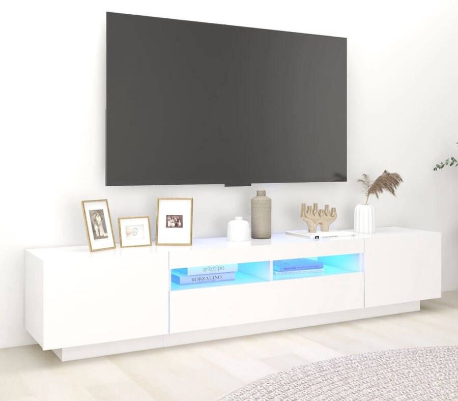 vidaXL -Tv-meubel-met-LED-verlichting-200x35x40-cm-wit