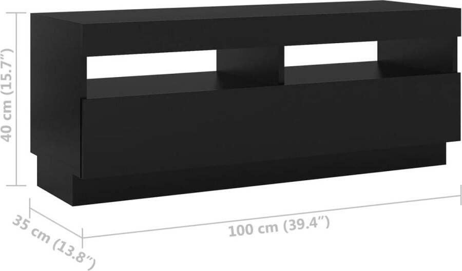 VidaXL -Tv-meubel-met-LED-verlichting-200x35x40-cm-zwart
