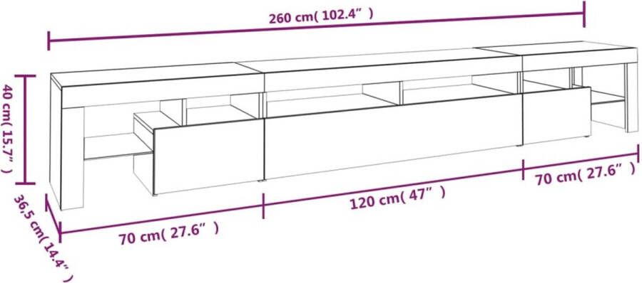 VidaXL -Tv-meubel-met-LED-verlichting-260x36 5x40-cm-betongrijs