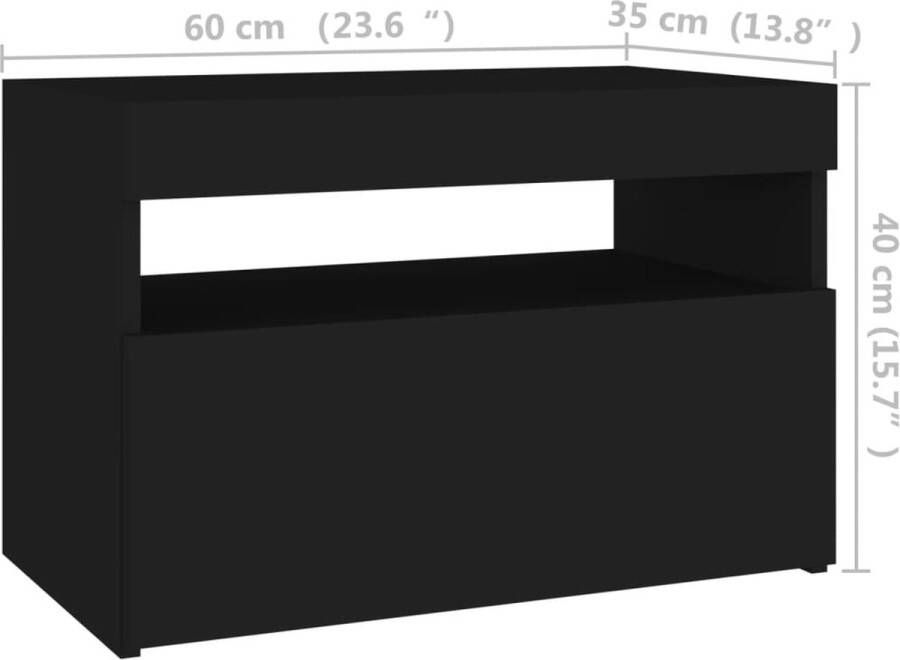 VidaXL -Nachtkastje-met-LED-verlichting-60x35x40-cm-bewerkt-hout-zwart