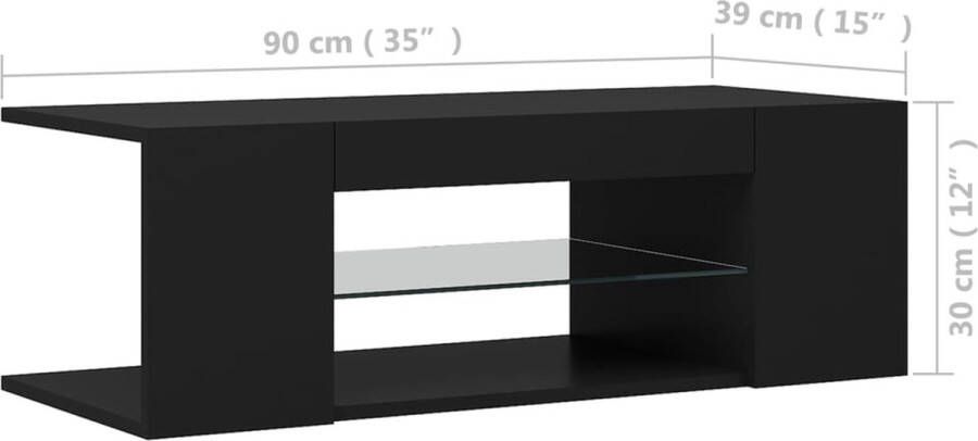 VidaXL -Tv-meubel-met-LED-verlichting-90x39x30-cm-zwart