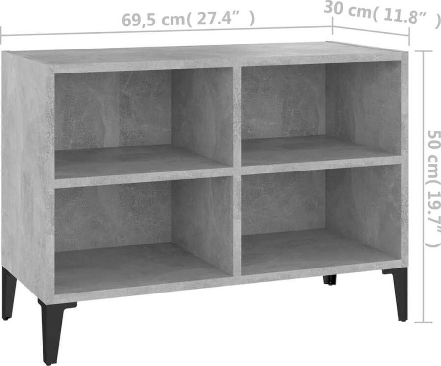 VidaXL -Tv-meubel-met-metalen-poten-69 5x30x50-cm-betongrijs