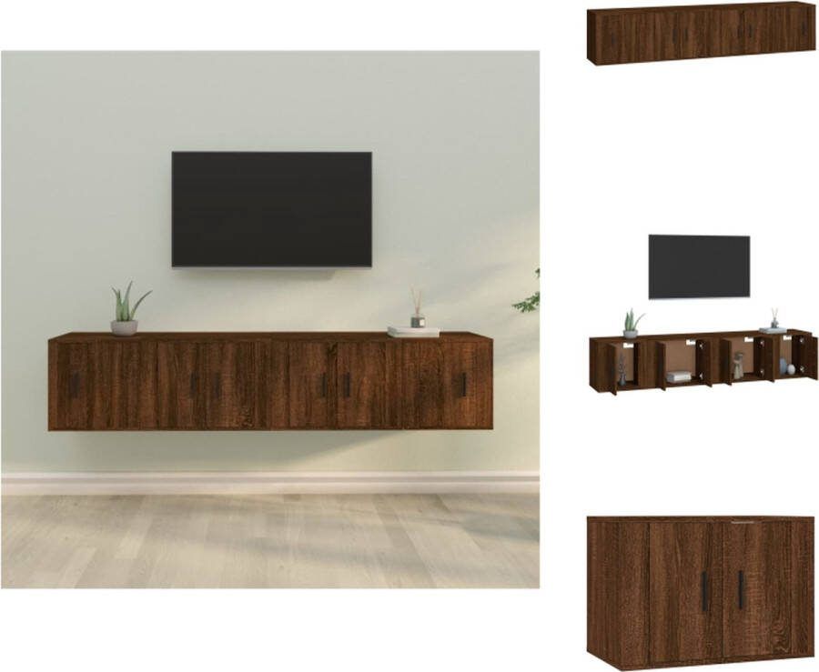 VidaXL TV-meubel set Bruineiken 4 stuks Kast