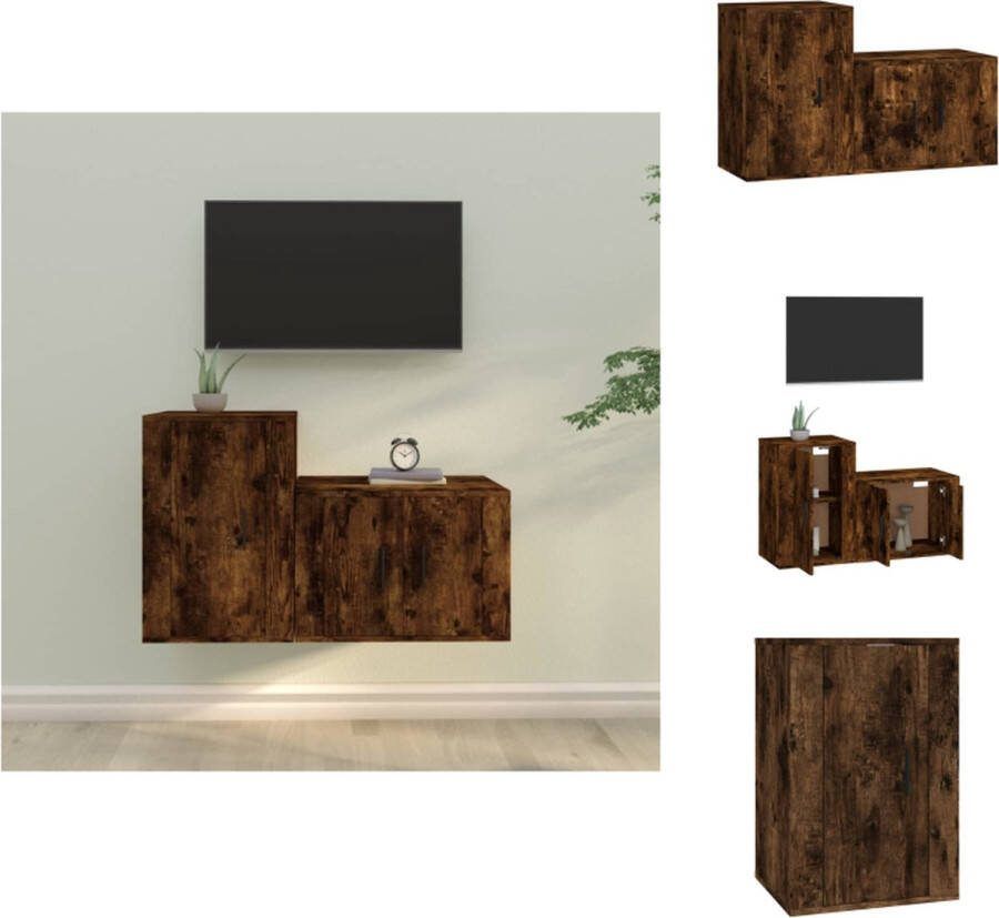 VidaXL TV Meubel Set Gerookt Eiken 57 x 34.5 x 40 cm 40 x 34.5 x 60 cm Kast