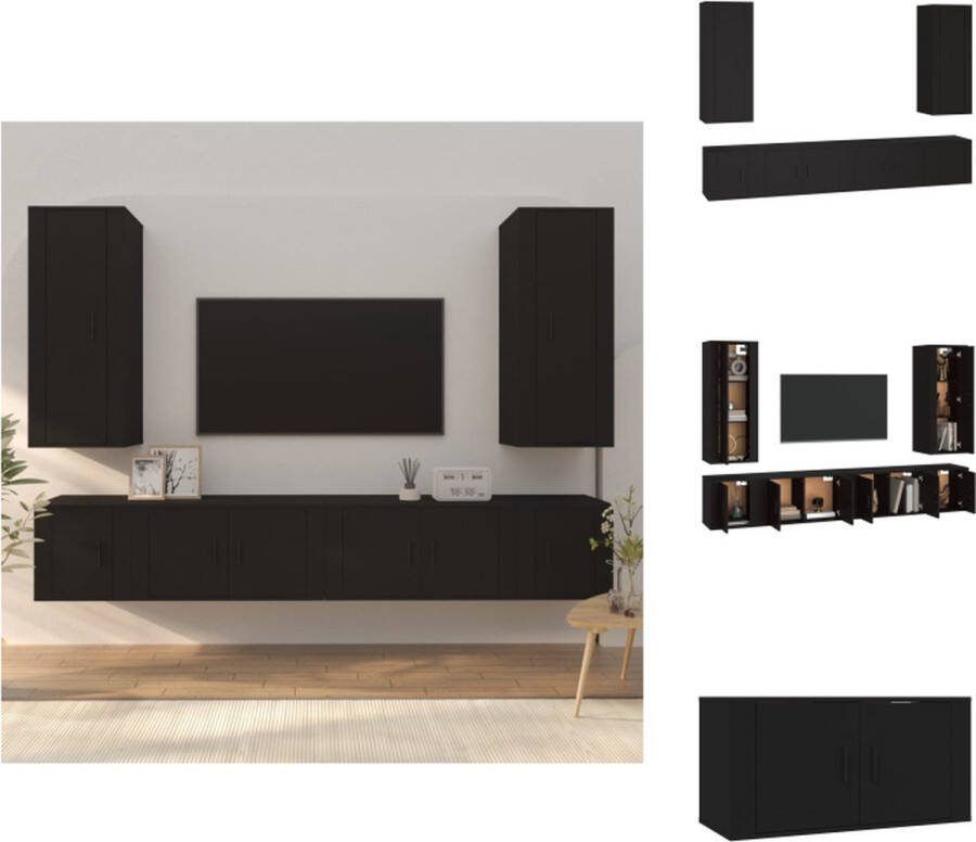 VidaXL TV-meubel set TV-meubel (40x34.5x100cm) TV-meubel (80x34.5x40cm) zwart Kast
