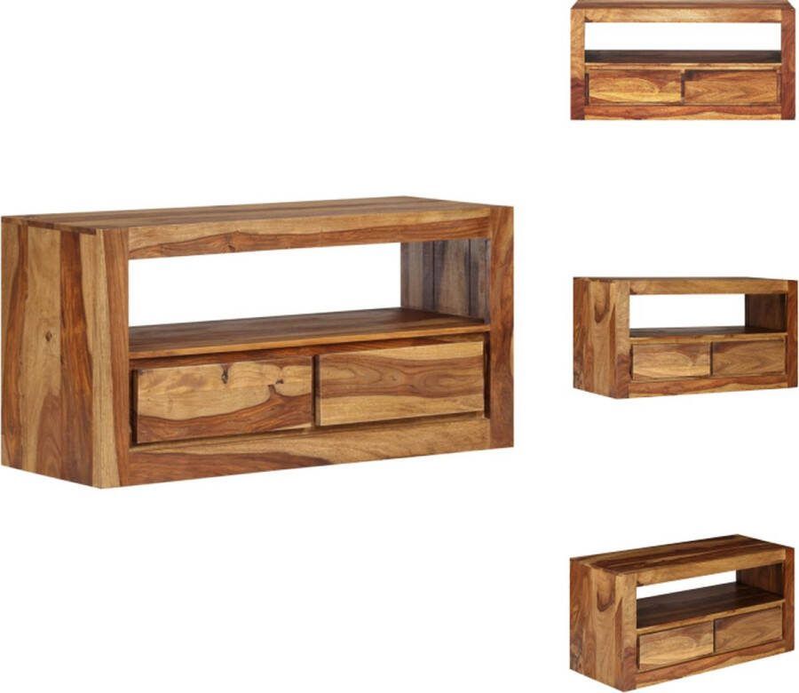 VidaXL TV-meubel Sheeshamhout 80 x 30 x 40 cm Met opbergruimte Kast
