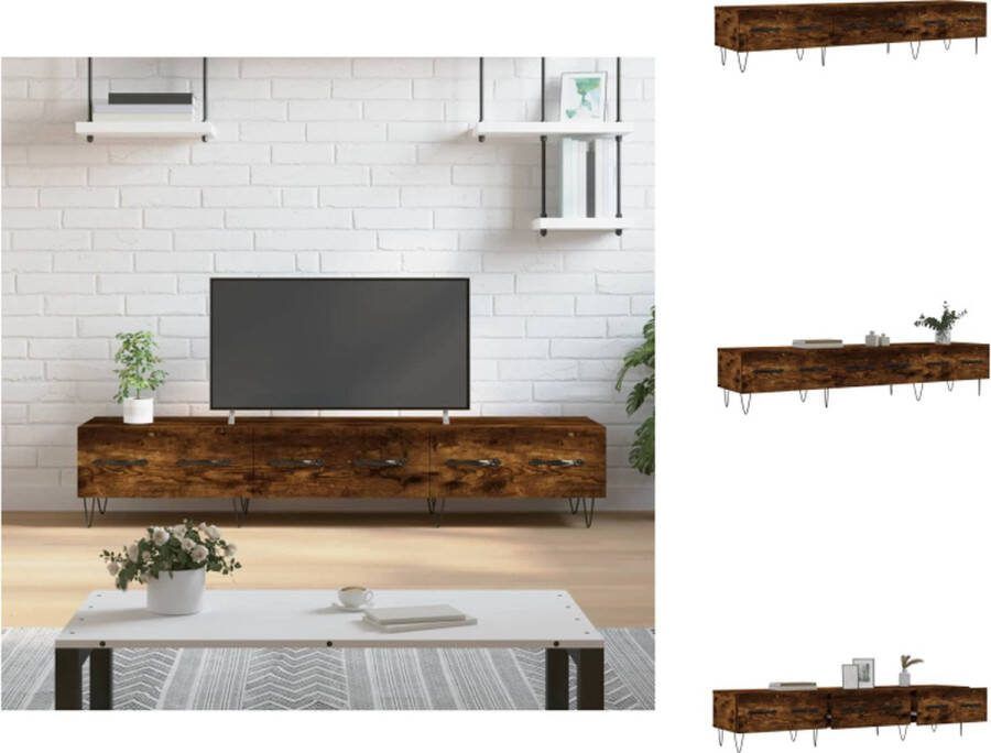 VidaXL TV-meubel Smoked Oak 150x36x30 cm Trendy en praktisch Kast