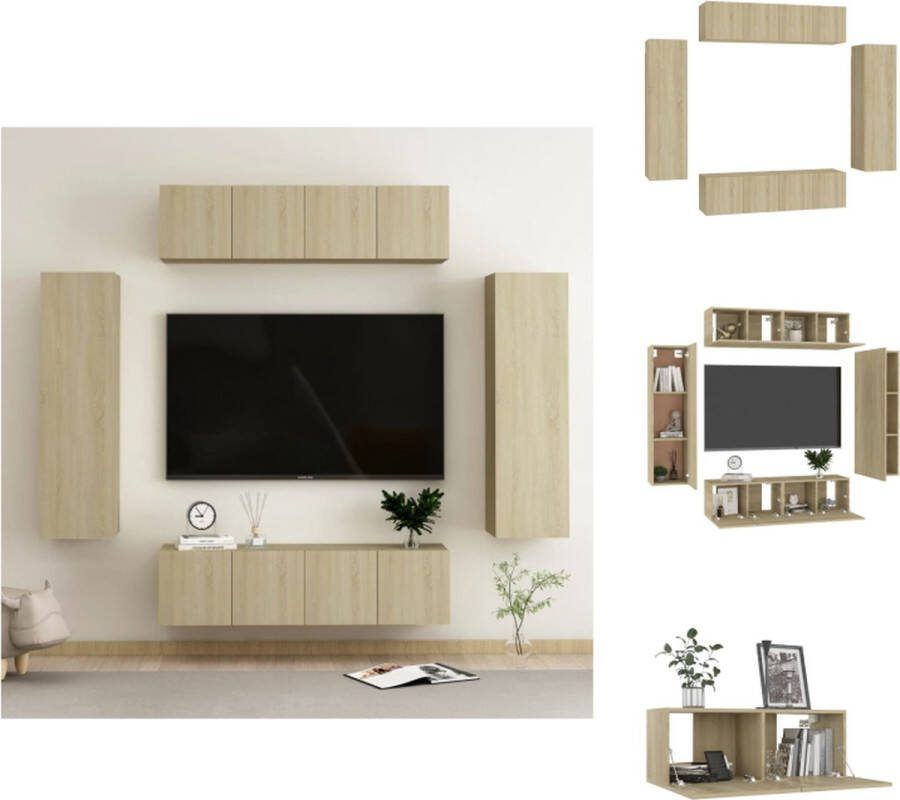 VidaXL TV-meubel Sonoma eiken 60 x 30 x 30cm Muurmontage Praktisch ontwerp Kast