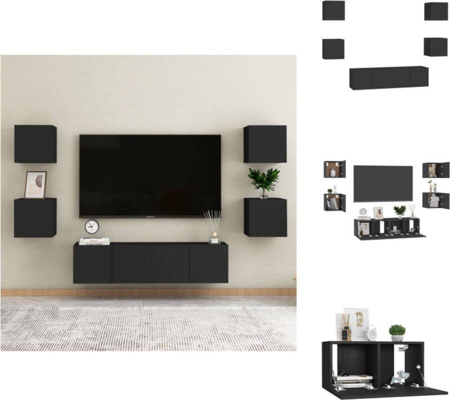 VidaXL TV-meubel Stereokast 60 x 30 x 30 cm Zwart Spaanplaat Kast