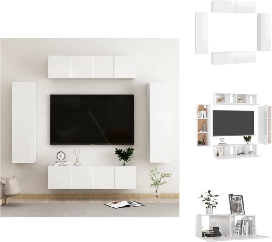 VidaXL TV-meubel Stevige televisiekast 60 x 30 x 30 cm kleur- hoogglans wit Kast