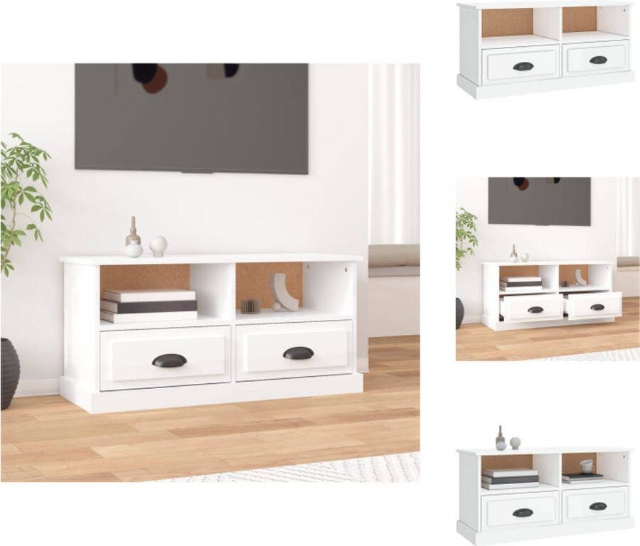 VidaXL Tv-meubel Trendy Tv-meubels 93 x 35.5 x 45 cm Hoogglans wit Kast