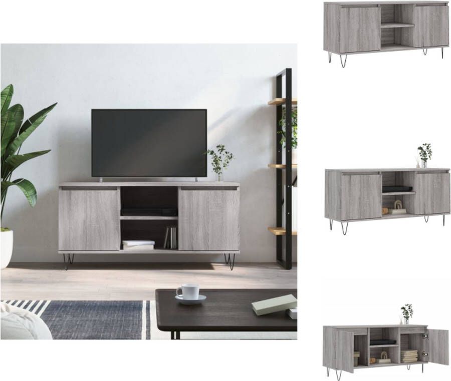 VidaXL Tv-meubel Tv-kast 104 x 35 x 50 cm Grijs Sonoma Eiken Kast